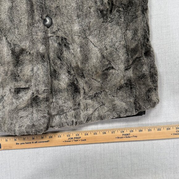 Vintage Dennis Basso Faux Fur Coat Gray Button Front Long Sleeve USA Size S - Picture 8 of 11
